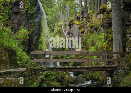 Blick auf die Menzenschwand Wasserfälle im Hochschwarzwald - Deutschland Stockfoto