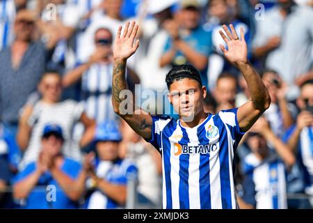 Porto, Portugal. Juli 2024. Dragao Stadium, Vorsaison Football Friendly 2024/2025, FC Porto gegen Sporting; Evanilson vom FC Porto während eines Spiels zwischen dem FC Porto und Al-Nassr für die Vorsaison Football Friendly 2024/2025 im Dragao Stadium in Porto am 28. Juli. Foto: Daniel Castro/DiaEsportivo/Alamy Live News Credit: DiaEsportivo/Alamy Live News Stockfoto