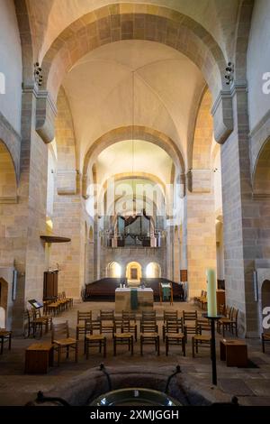 Lippoldsberg das Kloster Lippoldsberg mit der Kirche St. Georg und Maria, ist ein ehemaliges Kloster der Benediktinerinnen, das den Ursprung des Ortes Lippoldsberg an der Weser im nördlichen Hessen bildete. Blick aus dem Chorquadrum nach Westen Lippoldsberg Hessen Deutschland *** Lippoldsberg das Kloster Lippoldsberg mit der Kirche St. Georg und Maria, ist ein ehemaliges Benediktinerkloster, das den Ursprung des Dorfes Lippoldsberg an der Weser in Nordhessen bildete Ansicht vom Chor quadrum nach Westen Lippoldsberg Hessen Deutschland Kloster Lippoldsberg 00199 Stockfoto