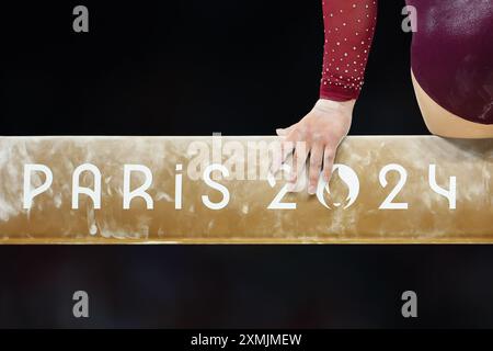 Paris, Frankreich. Juli 2024. Julien Mattia/Le Pictorium - Kunstgymnastik - Paris 2024 - 28/07/2024 - France/Ile-de-France (Region)/Paris - während der Qualifikation der Kunstgymnastik-Veranstaltungen der Olympischen Spiele 2014 in Paris, in der Arena Bercy, 28. Juli 2024. Quelle: LE PICTORIUM/Alamy Live News Stockfoto