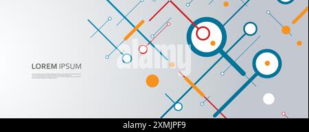 Verbindungsdesign mit Kreisen und Punkten. Vektor Stock Vektor