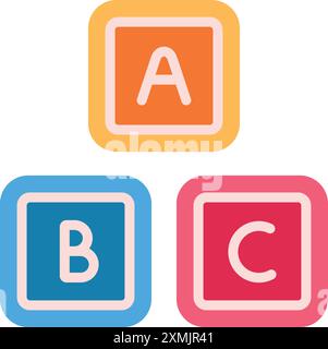 Baby-Buchstabenspielzeug Mit Alphabet Stock Vektor