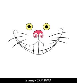 Set von Alice im Wunderland-Muster: Kaninchen, Cheshire-Katze, Flamingo, Karten, Hut, Schlüssel Tasse Pilze Uhr und Rosen Stock Vektor