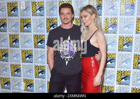 Pedro Pascal und Vanessa Kirby beim Photocall zum Kinofilm 'die fantastischen vier: Ersten Schritte' auf der San Diego Comic-Con International 2024 im Hilton Bayfront Hotel. San Diego, 27.07.2024 Stockfoto