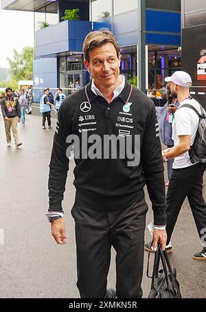 27.07.2024, Circuit de Spa-Francorchamps, Spa-Francorchhamps, Formel 1 Rolex Grand Prix von Belgien 2024 , im Bild Teamchef und Geschäftsführer Toto Wolff (Mercedes-AMG Petronas F1 Team) Credit: Alessio de Marco/Alamy Live News Stockfoto