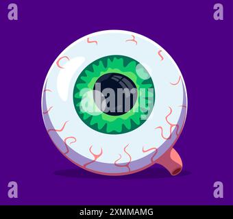 Halloween-Schriftart, Buchstabe Q als gruselige Zombie-Dead-Eye, Vektor-Zeichentrick-Alphabet-Typ. Halloween-Schriftart oder Kinder gruseliges ABC, Buchstabe Q in Form von Monster Eye f Stock Vektor