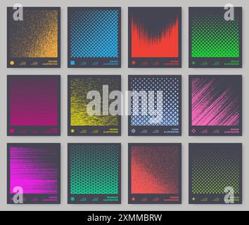 Wellenmuster. Abstrakter Verlaufshintergrund. Technologischer Übergang von Curve für dynamisches Design. Überblendungspunkte. Halbtondruck. Verlaufende quadratische Formen. Sprüheffekt Stock Vektor