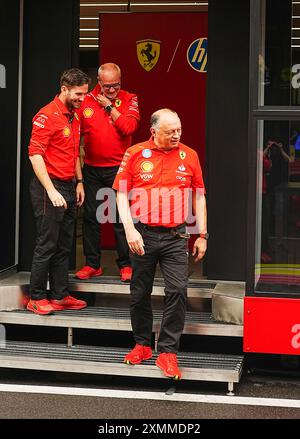 Spa Francorchamps, Belgien. Juli 2024. 27.07.2024, Circuit de Spa-Francorchamps, Spa-Francorchhamps, Formel 1 Rolex Grand Prix von Belgien 2024, im Bild Teamchef Frederic Vasseur (Scuderia Ferrari) (Foto: Alessio de Marco/SIPA USA) Credit: SIPA USA/Alamy Live News Stockfoto