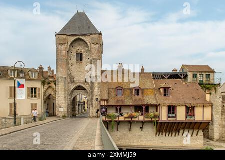 Le Porte de Bourgogne, Moret-sur-Loing, Ile-de-France, Frankreich Stockfoto