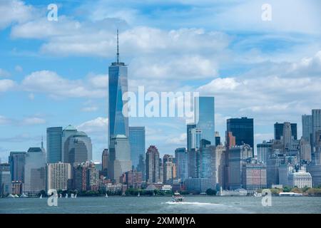 Die unverwechselbare Skyline von Lower Manhattan, New York City - USA Stockfoto