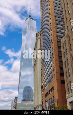 Die unverwechselbare Skyline von Lower Manhattan, New York City - USA Stockfoto