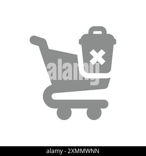 Symbol „Warenkorb löschen“. Online-Shop-Symbol. Stock Vektor