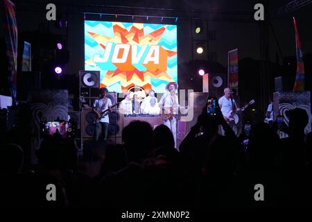 Italien, Cortona (Arezzo), 28. Juli 2024: Cautha Summer Festival of Camucia, Bild des italienischen Singer-Songwriters und Rappers Jovanotti (Lorenzo Cherubini). Foto © Daiano Cristini/Sintesi/Alamy Live News Stockfoto