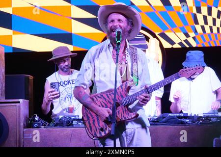 Italien, Cortona (Arezzo), 28. Juli 2024: Cautha Summer Festival of Camucia, Bild des italienischen Singer-Songwriters und Rappers Jovanotti (Lorenzo Cherubini). Foto © Daiano Cristini/Sintesi/Alamy Live News Stockfoto