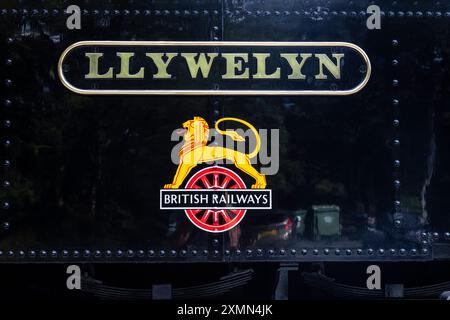 Lokomotive Nr. 8, „Llywelyn“ von der Rheidol Valley Heritage Railway, West Wales. Stockfoto