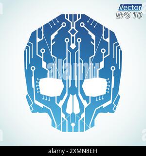 Leiterplattenfarbe Schädel Stock Vektor