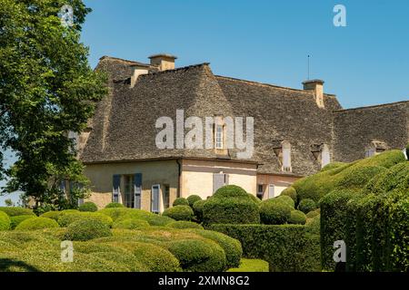 Gärten von Chateau Marqueyssac, Vezac, Nouvelle Aquitaine, Frankreich Stockfoto