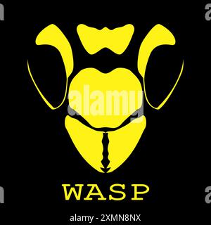 Gelbes Wespenkopf-Logo Stock Vektor