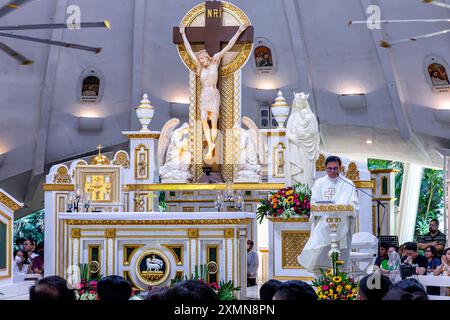 Sto. Nino de Paz Greenbelt Catholic Chapel, Manila, Philippinen Stockfoto