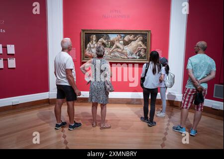 Venus und Mars von Sandro Botticelli im Fitzwilliam Museum Cambridge als Leihgabe der National Gallery in London anlässlich des 200. Jahrestages von Or Stockfoto