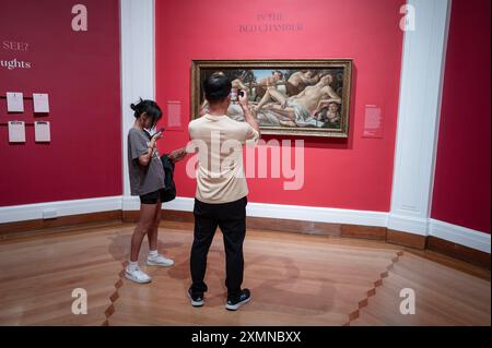 Venus und Mars von Sandro Botticelli im Fitzwilliam Museum Cambridge als Leihgabe der National Gallery in London anlässlich des 200. Jahrestages von Or Stockfoto