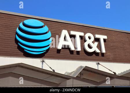 AT&T-Speicher. AT&T (American Telephone and Telegraph Company) amerikanische multinationale Telekommunikationsholdinggesellschaft Stockfoto