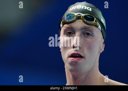 Daniel Wiffen, Irlands 800 m Freistil in der Pariser La Defense Arena am dritten Tag der Olympischen Spiele 2024 in Frankreich. Bilddatum: Montag, 29. Juli 2024. Stockfoto