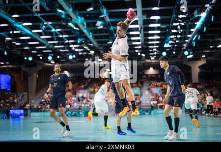 Paris, Frankreich. Juli 2024. Christoph Steinert (DE) Paris Olympische Spiele 2024 Handball Japan vs Deutschland Japan vs Deutschland Olympische Spiele 29.07.2024 Credit: Moritz Müller/Alamy Live News Stockfoto