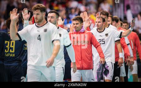 Paris, Frankreich. Juli 2024. Renars Uscins (DE) Paris Olympische Spiele 2024 Handball Japan vs Deutschland Japan vs Deutschland Olympische Spiele 29.07.2024 Credit: Moritz Müller/Alamy Live News Stockfoto