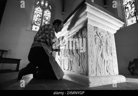 Kapelle Altar - Blundells Schule, Devon????? 15. April 1994 Bild von Roger Bamber Stockfoto