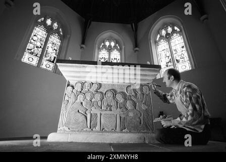 Kapelle Altar - Blundells Schule, Devon????? 15. April 1994 Bild von Roger Bamber Stockfoto