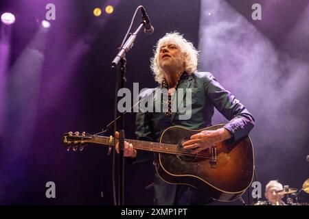 Fredrikstad, Norwegen. Juli 2024. Der irische Sänger, Songwriter und Musiker Bob Geldof gibt ein Live-Konzert während des norwegischen Festivals Maanefestivalen 2024 in Fredrikstad. Stockfoto