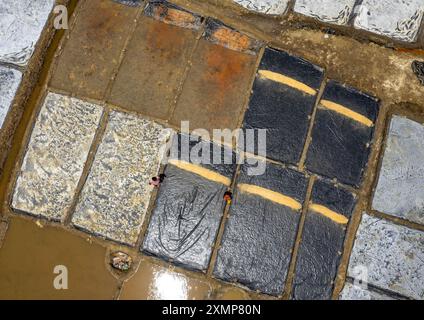 Luftaufnahme eines Salzfeldes, Chittagong Division, Maheshkhali, Bangladesch Stockfoto