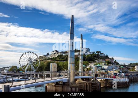 Torquay Marina Lift Bridge am Hafen von Torquay in Devon, England, Großbritannien Stockfoto