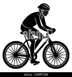 Fahrradsymbol. Symbol für Fahrradrennen. Flaches Symbol für Radrennen. Radfahrer-Schild. Rennradfahrer Silhouette. Sport-Logo Vektor Stock Vektor