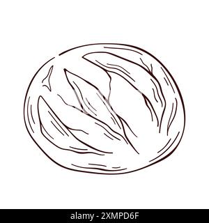 Brot-Logo im Line-Art-Stil. Design für Bäckerei. Vektorillustration auf weißem Hintergrund isoliert. Stock Vektor