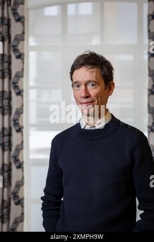 Rory Stewart, britischer Wissenschaftler, Fernsehsender, Schriftsteller und ehemaliger Diplomat und Politiker, fotografiert im Juli 2024 in London Stockfoto