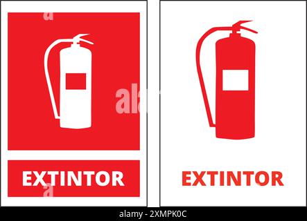 Extintor-Banner auf weißem Hintergrund (Feuerlöscher) Stock Vektor
