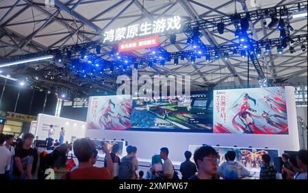 Shanghai, China. Juli 2024. Die Huawei Harmony OS Native Game Exhibition Area wird am 26. Juli 2024 auf der ChinaJoy 2024 in Shanghai, China, gezeigt. (Foto: Costfoto/NurPhoto) Credit: NurPhoto SRL/Alamy Live News Stockfoto