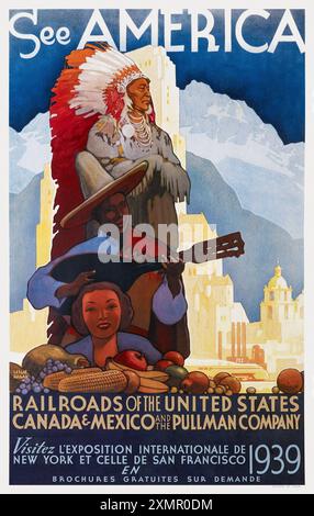 See America von Leslie Darrel Ragan (1897-1972). Poster veröffentlicht 1939 in den USA. Stockfoto