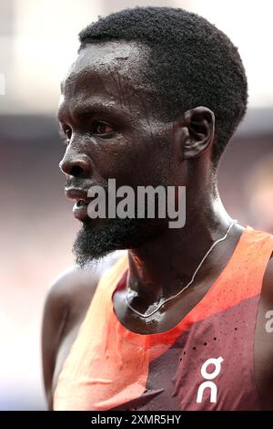 Dominic Lokinyomo LOBALU (Schweiz), Sieger des 3000-m-Finales der Männer bei der IAAF Diamond League 2024, London Stadium, Queen Elizabeth Olympic Park, Stratford, London, Großbritannien. Stockfoto