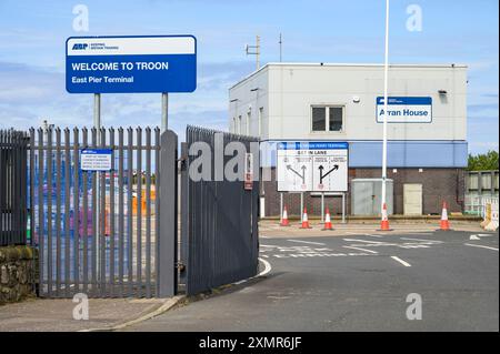 Eintritt zum Troon Ferry Terminal, Harbour Road, Troon, South Ayrshire, Schottland, Großbritannien, Europa Stockfoto