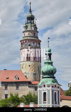 Schloss Cesky Krumlov, Hauptreiseziel in Südböhmen der Tschechischen Republik am 28. Juli 2024 Stockfoto