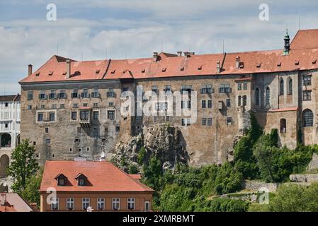 Schloss Cesky Krumlov, Hauptreiseziel in Südböhmen der Tschechischen Republik am 28. Juli 2024 Stockfoto