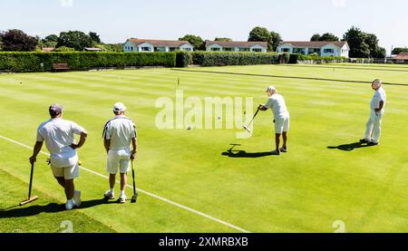 English National Double GC Croquet Championship. Wettbewerb um die besten Spieler in England. Stockfoto