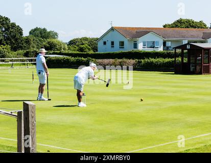 English National Double GC Croquet Championship. Wettbewerb um die besten Spieler in England. Stockfoto