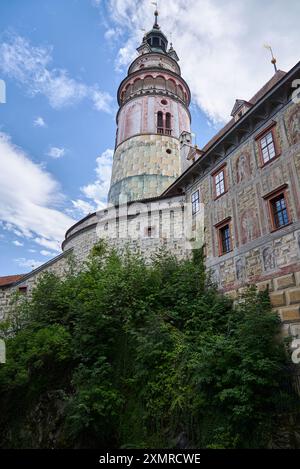 Schloss Cesky Krumlov, Hauptreiseziel in Südböhmen der Tschechischen Republik am 28. Juli 2024 Stockfoto