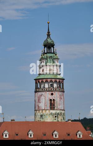 Schloss Cesky Krumlov, Hauptreiseziel in Südböhmen der Tschechischen Republik am 28. Juli 2024 Stockfoto