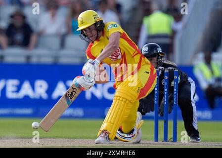 29. Juli 2024; Old Trafford Cricket Ground, Manchester, England; The Hundred Womens Cricket, Manchester Originals versus Trent Rockets; Nat Sciver-Brunt of Trent Rockets in Batting Action Credit: Action Plus Sports Images/Alamy Live News Stockfoto
