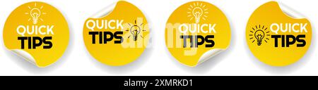 Quick Tips Aufkleber Set Stock Vektor